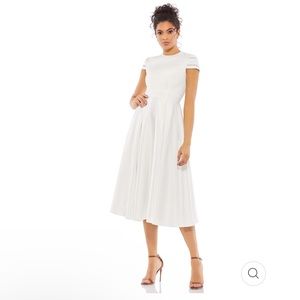 MAC DUGGAL embellished cap sleeve, midi length gown